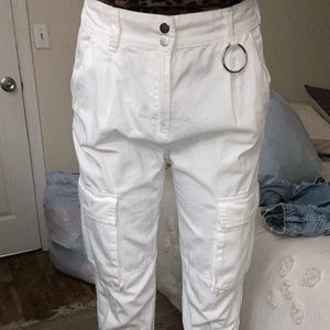Bershka white cargo pants